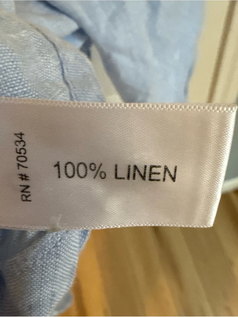 Orvis Sky Blue Linen Casual Button-Down Shirt